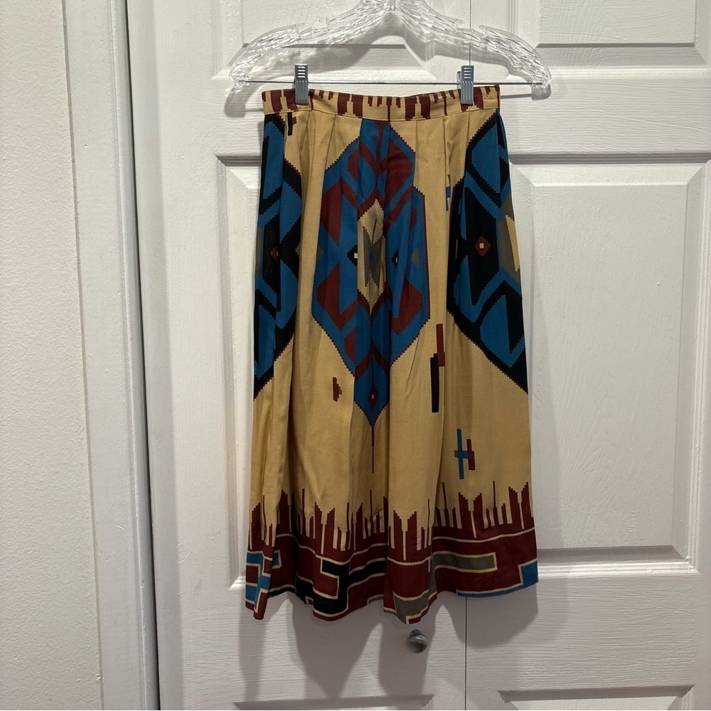Vintage Tattoo of California Western Aztec Midi Skirt - Size 7/8
